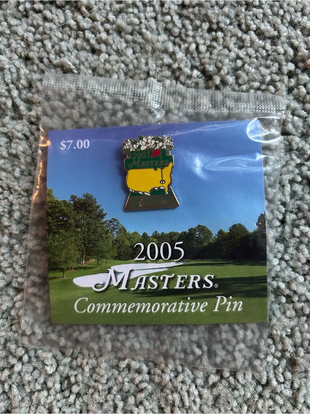 Masters Yellow & Green Enamel Golf Tournament Pin